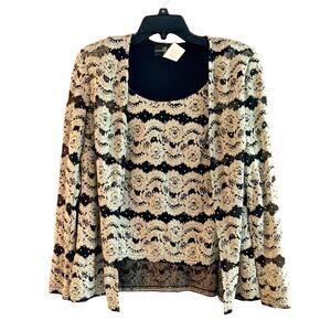 Lace Sparkle Layered Jacket Top